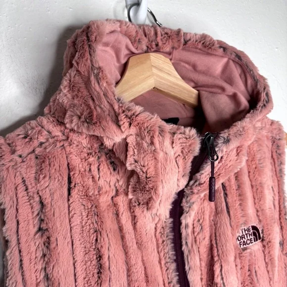 The North Face Furlander Faux Fur Hooded Vest Pink Size L EUC - Picture 6 of 11